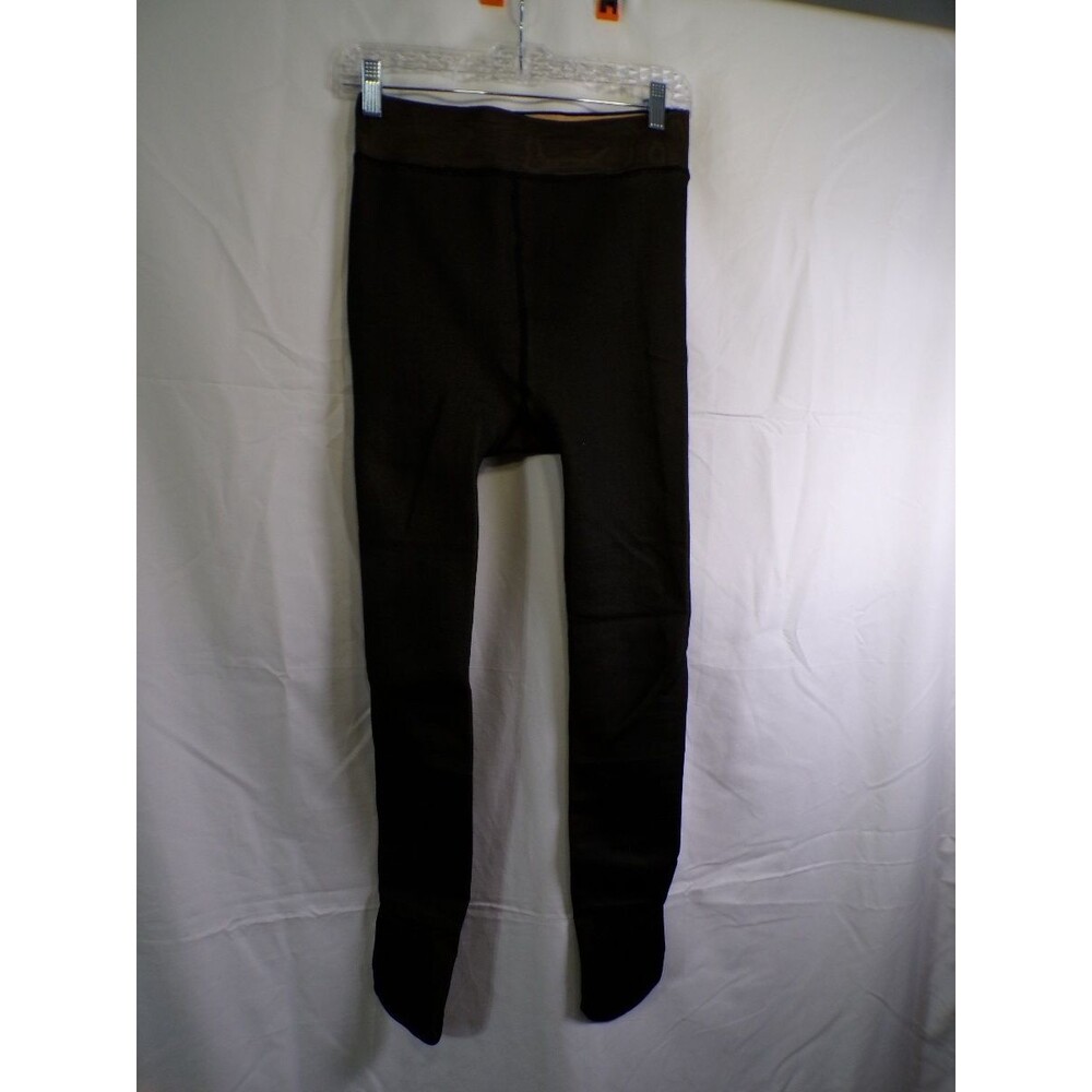 Black Thermal Fleece Lined Tights XL Women's Opaque Footed